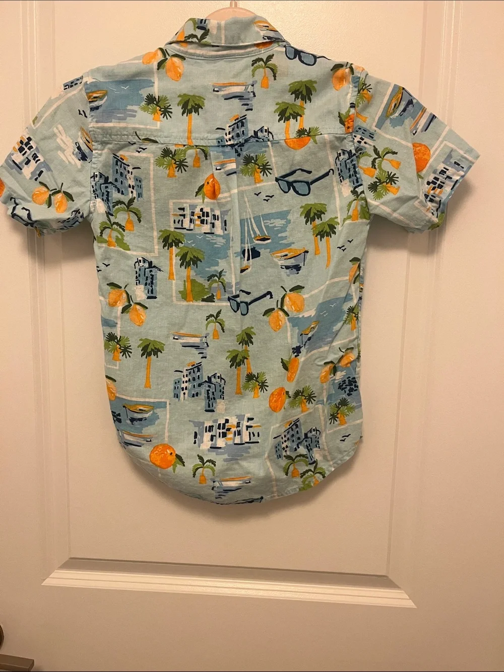 Gymboree Kids Light Blue Tropical Print Short-Sleeve Button-Down Shirt